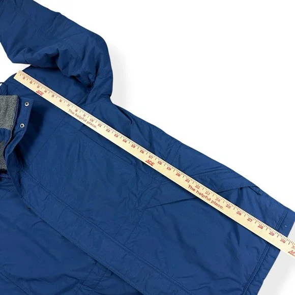 VTG LL Bean Men's Nylon Full Zip Insulated Hooded Jacket Blue Size Medium Blue‎